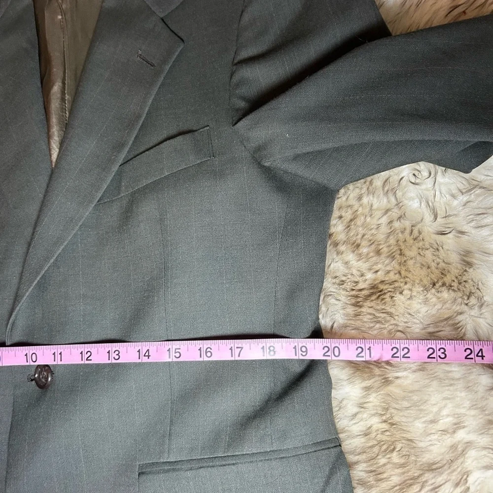 Men’s Sport Coat 40R Executive Collection Light Black 2 Button Blazer Jacket